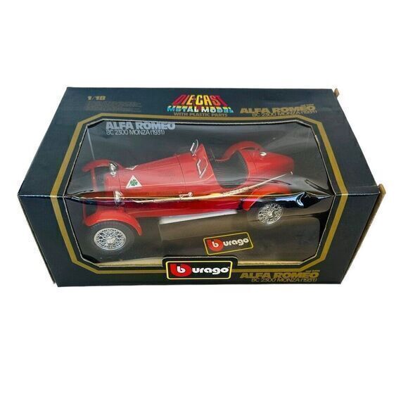 Burago 1/18 Scale Diecast Cod.3014 Alfa Romeo 8C 2300 Monza 1931 Red Vintage - Picture 2 of 11